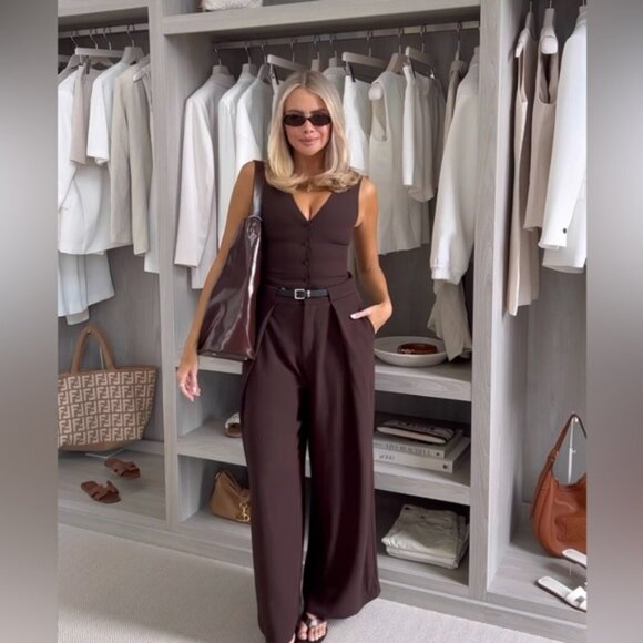 ZARA PLEATED PANTS WITH BELT - Picture 2 of 8